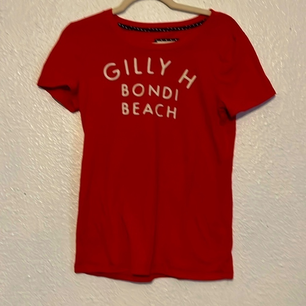 Gilly Hicks red, Bondi Beach T-shirt, size large